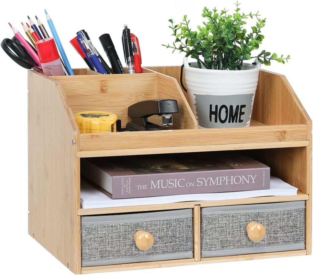 bamboo desk organizer