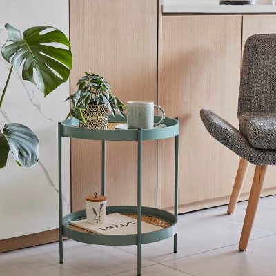 Rattan Metal End Table