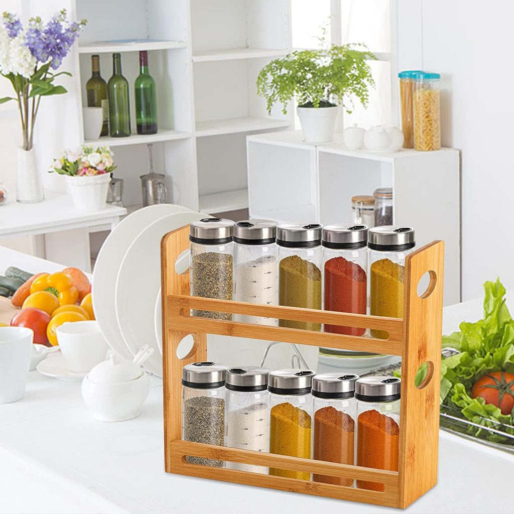 Wooden Spice Bottle Stand