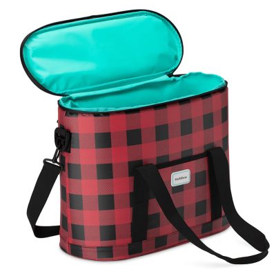 swig-life-signature-cooli-family-cooler-buffalo-plaid-front-open