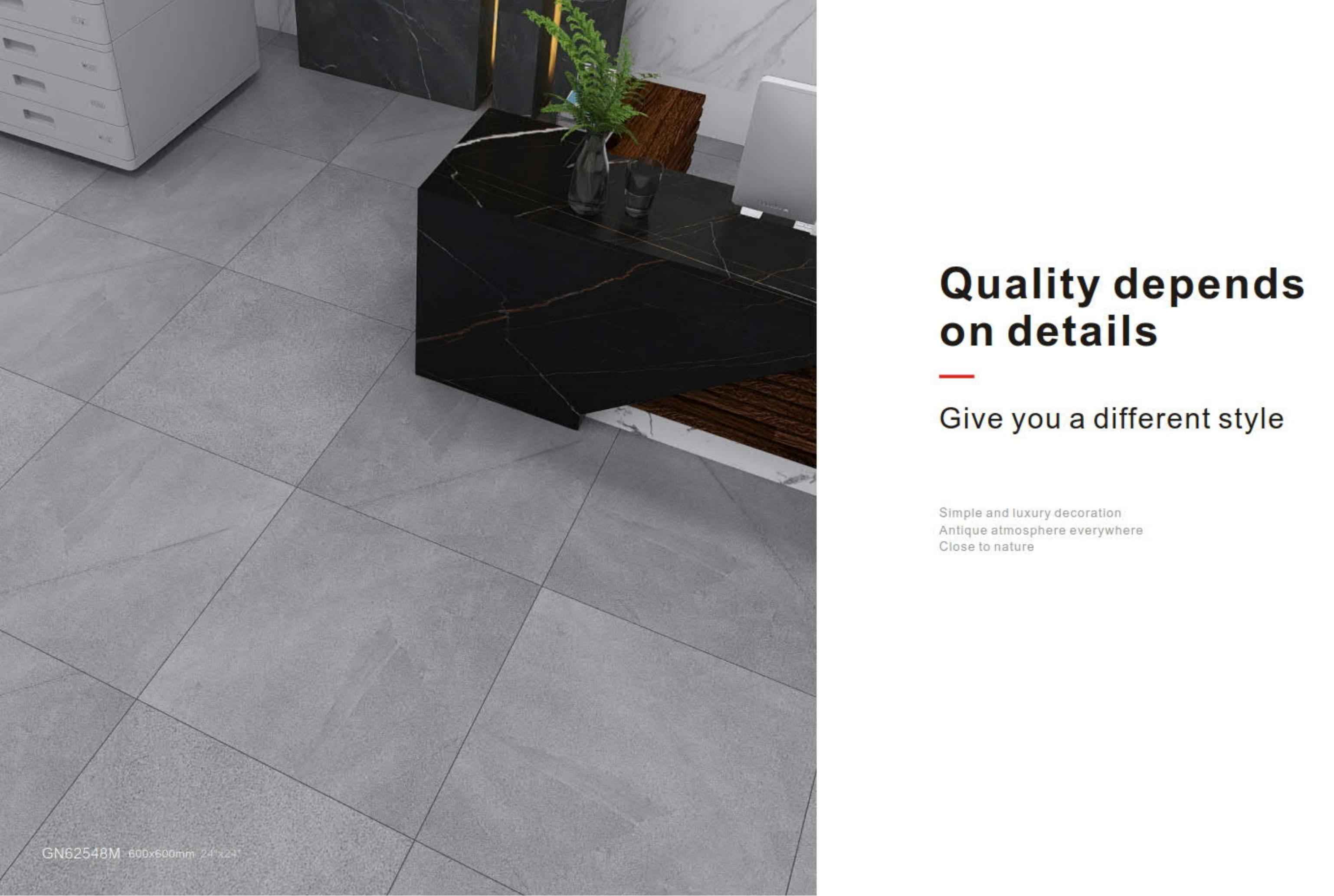 Full Body Rustic Anti Slip Resistant Floor Tiles Interior Kitchen