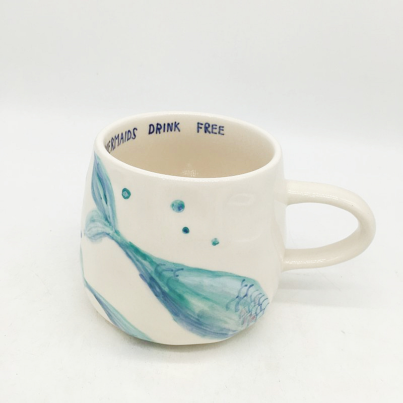 whale tail paint earthenware mug