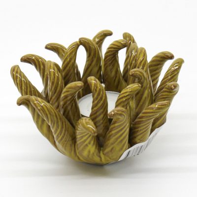 yellow candle holder