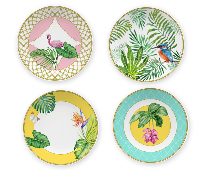 Ceramic Multicolor Fine Porcelain Kitchen Spanish Floral Design New Bone China