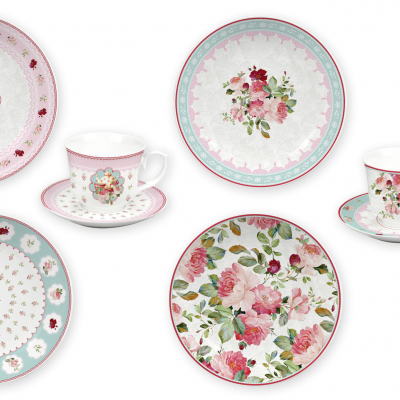 Ceramic Multicolor Fine Porcelain Kitchen Spanish Floral Design New Bone China