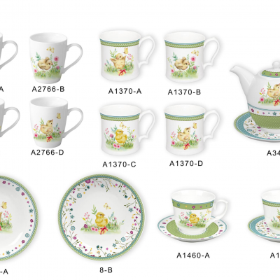 Ceramic Multicolor Fine Porcelain Kitchen Spanish Floral Design New Bone China