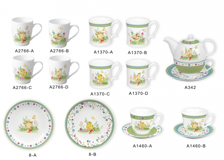 Ceramic Multicolor Fine Porcelain Kitchen Spanish Floral Design New Bone China