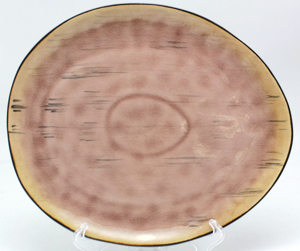 reactive stoneware glaze oval dinner plate