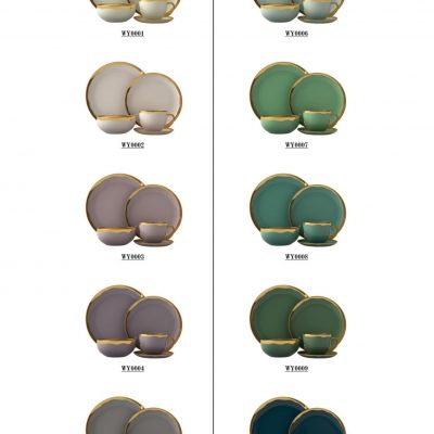 different color french stoneware dinnerware