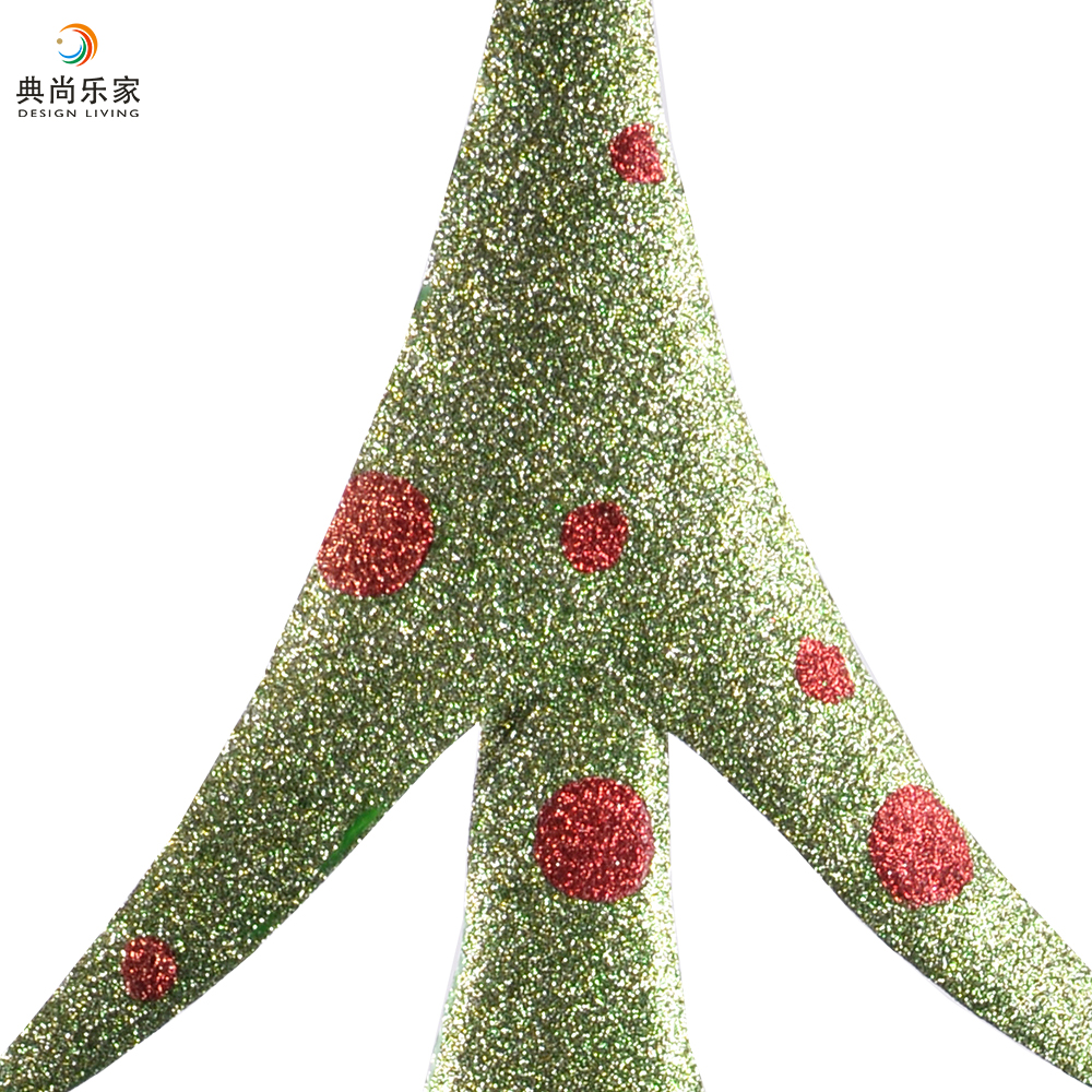 Glittering Green Metal Christmas Tree Decorations Outdoor Garden Yard h