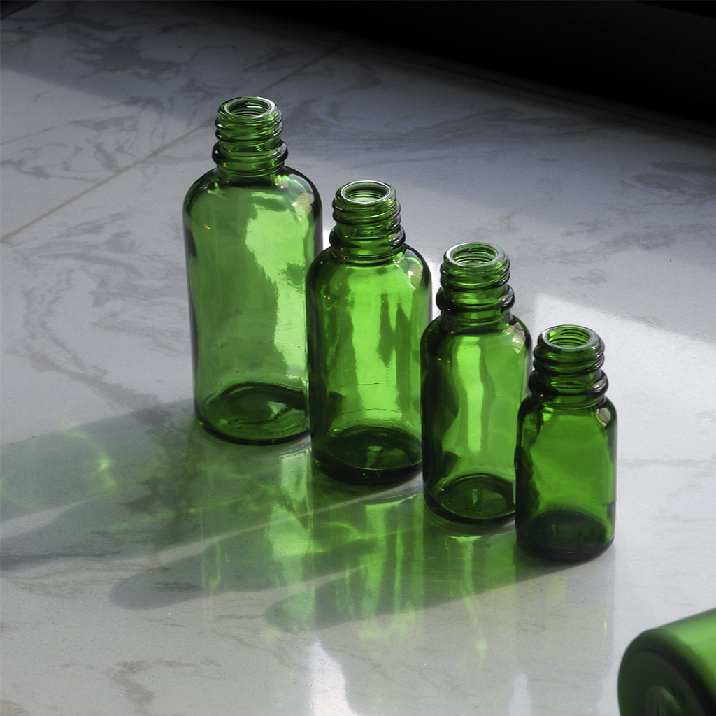 green Essential Oil Dropper Bottle
