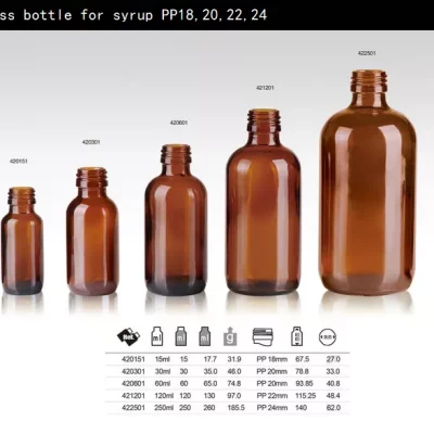 250ml amber glass bottle for syrup